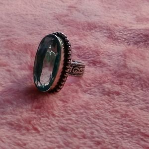 Stunning Aqua Marine Size 8 Statement Ring